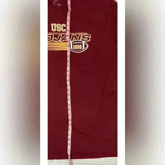 Men’s Size 2XLT USC Trojans Football Short Sleeve T-Shirt Maroon Red Sports fan - Picture 8 of 12